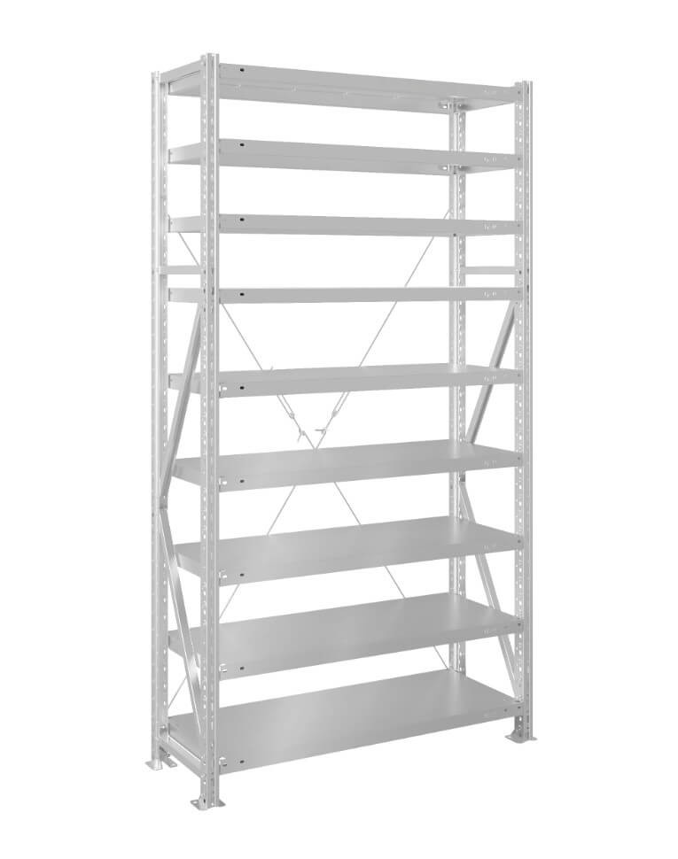 Стеллаж MS U 2000x700x300 9 полок (200 кг, металл) купить в Мурманске