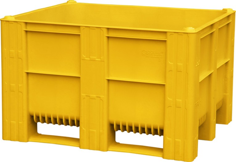 BoxPallet 1200х1000х740 мм сплошной желтый купить в Мурманске