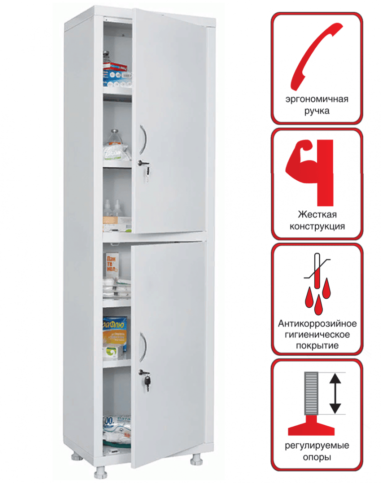 Медицинский шкаф HILFE МД 1 1657/SS купить в Мурманске Медицинский шкаф HILFE МД 1 1657/SS купить в Мурманске