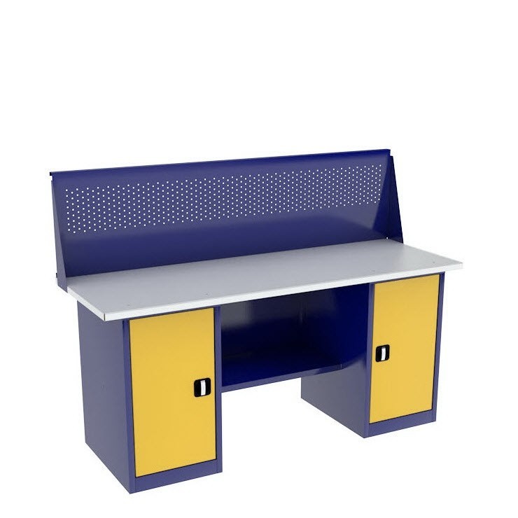 Верстак двухтумбовый ВП-5/1,6 с экраном купить в Мурманске Верстак двухтумбовый ВП-5/1,6 с экраном купить в Мурманске