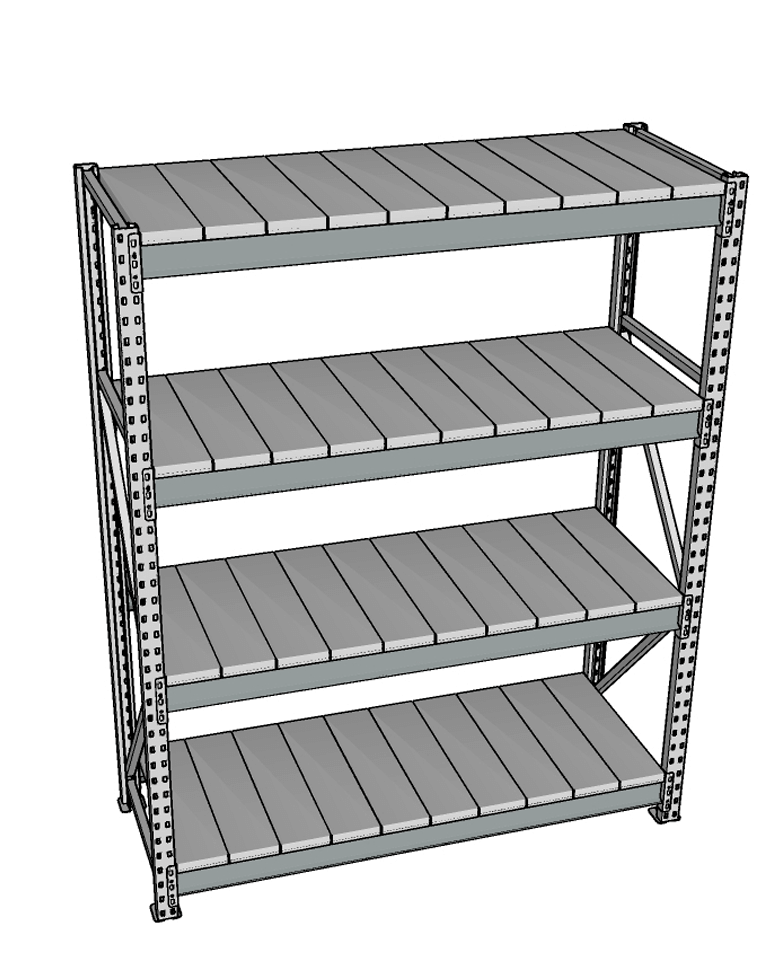 Стеллаж грузовой СГР 2500x1800x400 4 полки (металл) купить в Мурманске