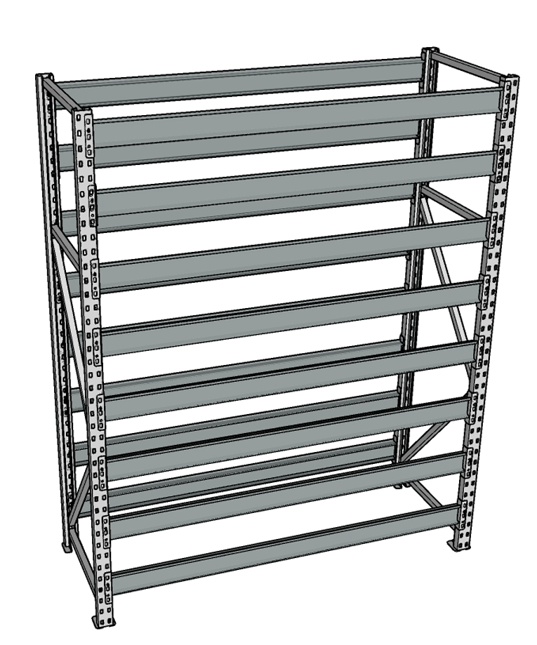 Стеллаж грузовой СГР 2000x1800x400 8 полок (без настила) купить в Мурманске