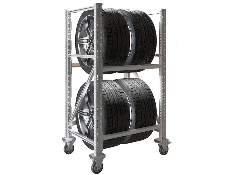 Стеллаж MS PRO 1350/781X606 передвижной для хранения до 4 шин купить в Мурманске