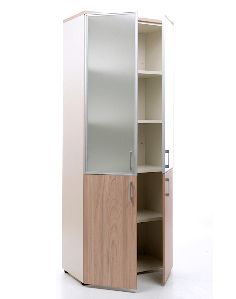 Шкаф NW 2080/2G со стеклом вяз натуральный/бежевый купить в Мурманске