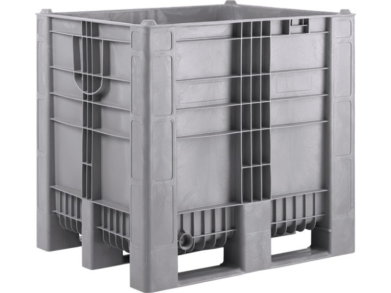 BoxPallet 1200х1000х1140 сплошной, на 3-х полозьях серый купить в Мурманске