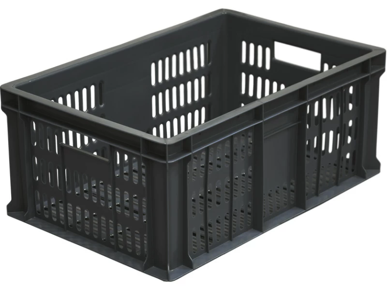 Ящик 600х400х250 с перфорацией чёрный купить в Мурманске Ящик 600х400х250 с перфорацией чёрный купить в Мурманске