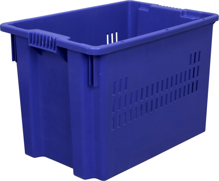 Ящик 600х400х400 дно сплошное, стенки перфорированные синий купить в Мурманске Ящик 600х400х400 дно сплошное, стенки перфорированные синий купить в Мурманске