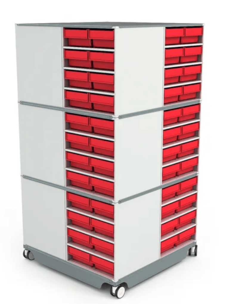 КП-01 Кассетница поворотная с красными ящиками купить в Мурманске