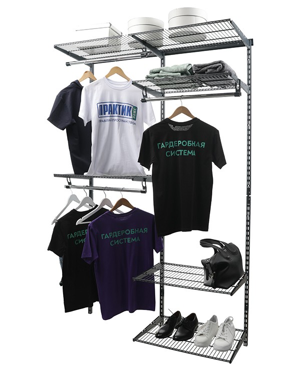 Гардеробная система Практик Home Optima G120 графит купить в Мурманске Гардеробная система Практик Home Optima G120 графит купить в Мурманске