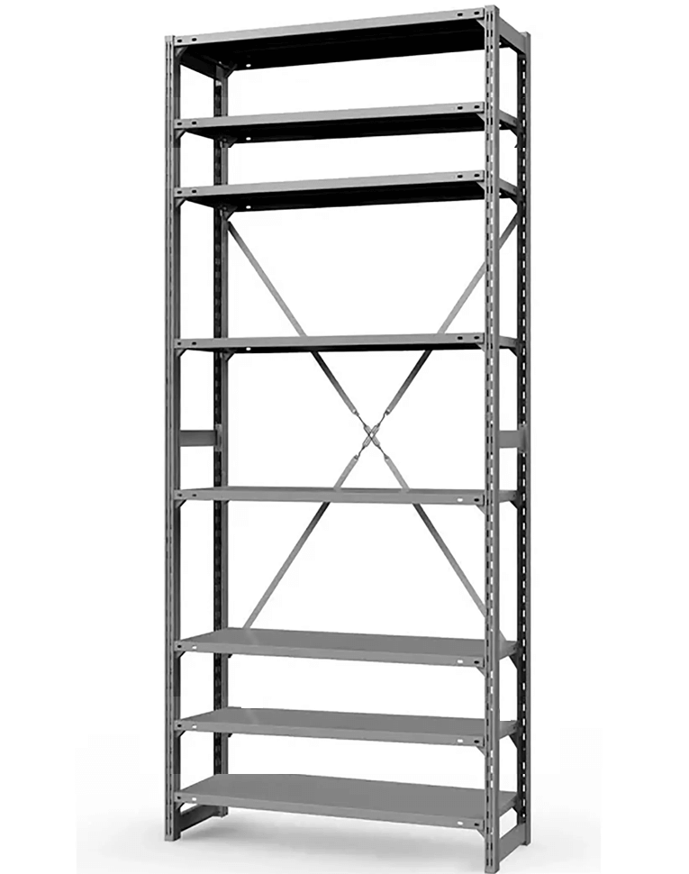 Стеллаж ТСУ 2500x1500x600 8 полок (300 кг, металл) купить в Мурманске Стеллаж ТСУ 2500x1500x600 8 полок (300 кг, металл) купить в Мурманске