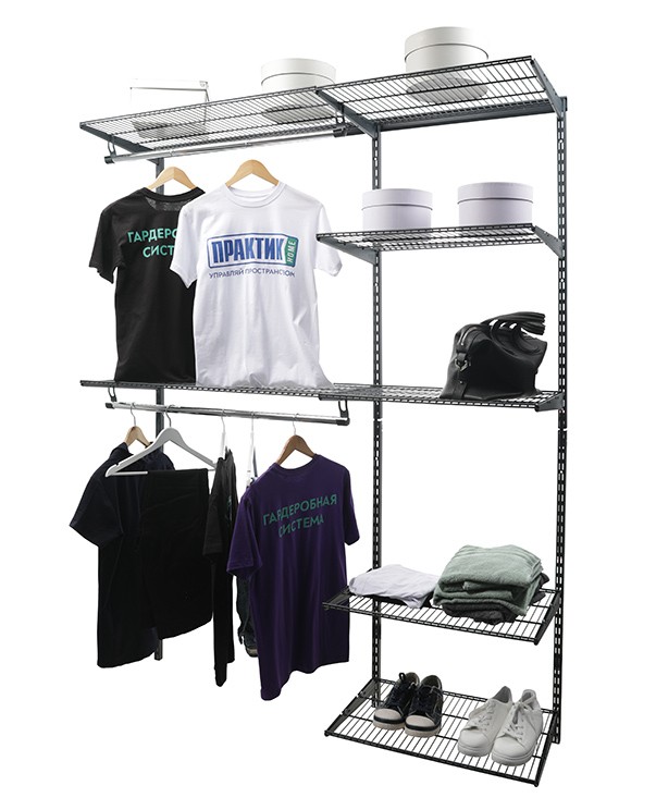 Гардеробная система Практик Home Optima G150 графит купить в Мурманске Гардеробная система Практик Home Optima G150 графит купить в Мурманске