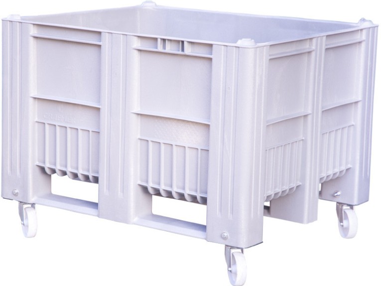 BoxPallet 1200x1000x900 мм сплошной на колесах серый купить в Мурманске