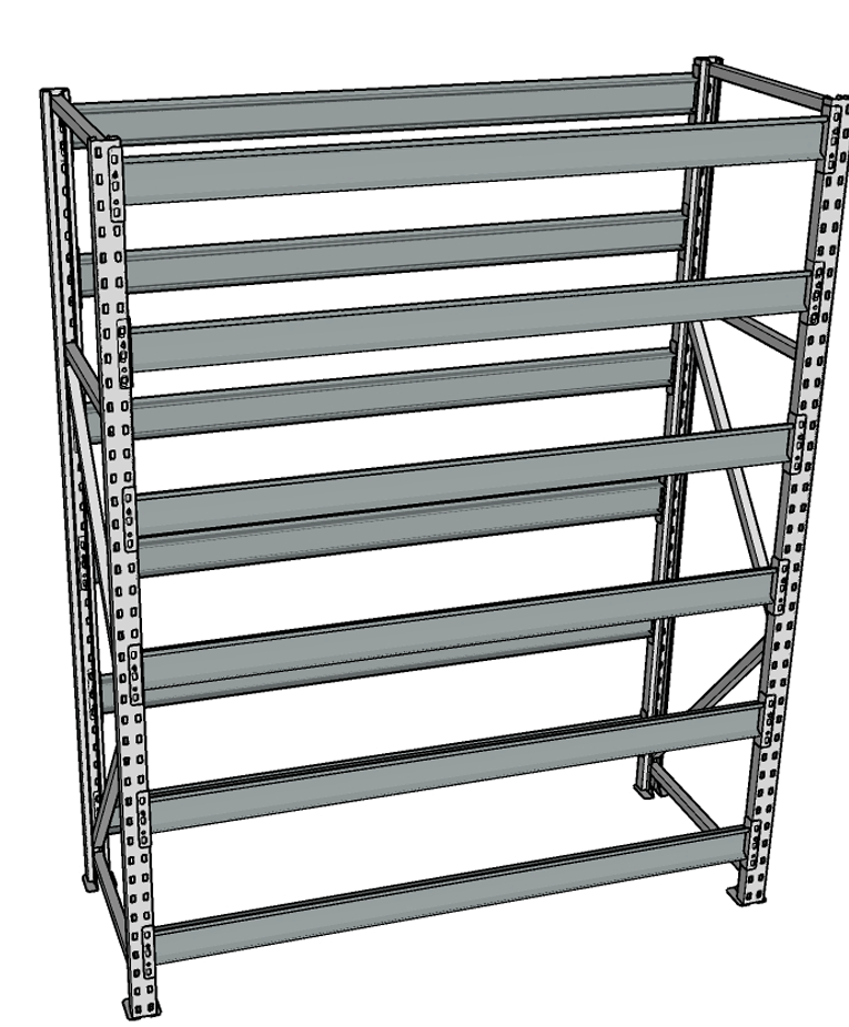 Стеллаж грузовой СГР 2500x1500x800 6 полок (без настила) купить в Мурманске Стеллаж грузовой СГР 2500x1500x800 6 полок (без настила) купить в Мурманске