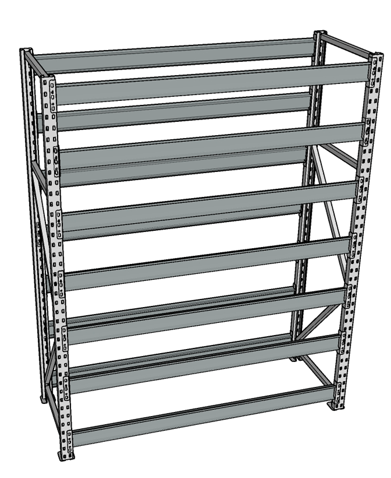 Стеллаж грузовой СГР 3000x1800x400 7 полок (без настила) купить в Мурманске Стеллаж грузовой СГР 3000x1800x400 7 полок (без настила) купить в Мурманске