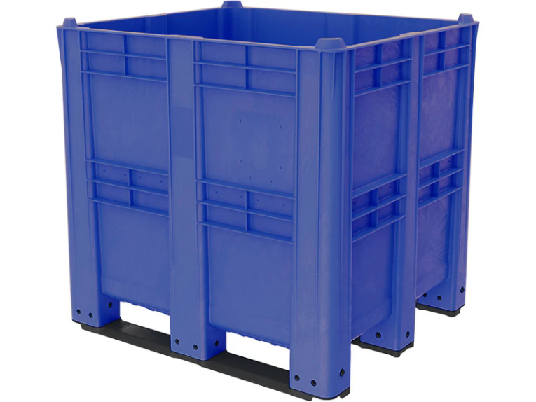 BoxPallet 1300х1150х1250 сплошной, на 3 полозьях синий купить в Мурманске BoxPallet 1300х1150х1250 сплошной, на 3 полозьях синий купить в Мурманске