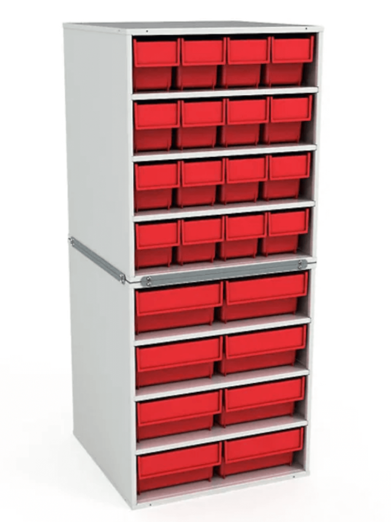 Стационарная кассетница ДиКом (на 2 яруса) с красными ящиками купить в Мурманске Стационарная кассетница ДиКом (на 2 яруса) с красными ящиками купить в Мурманске