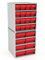 Стационарная кассетница ДиКом (на 2 яруса) с красными ящиками