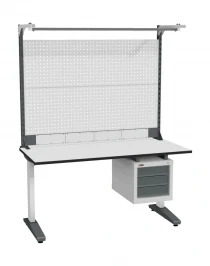 Стол монтажный ДиКом СР-150-01, ESD Thermopal, нерегулируемый, экран Э6, с подвесной тумбой Стол монтажный ДиКом СР-150-01, ESD Thermopal, нерегулируемый, экран Э6, с подвесной тумбой