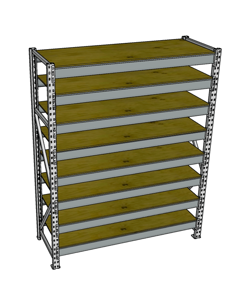 Стеллаж грузовой СГР 2500x900x500 8 полок (фанера) купить в Мурманске Стеллаж грузовой СГР 2500x900x500 8 полок (фанера) купить в Мурманске