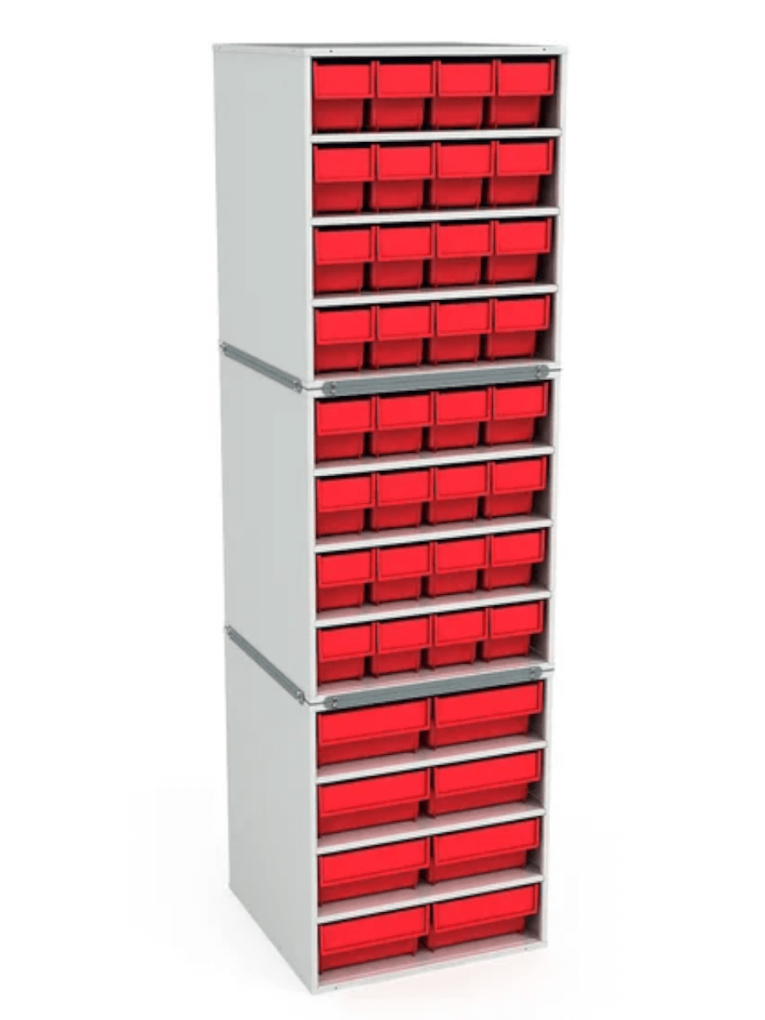 Стационарная кассетница ДиКом (на 3 яруса) с красными ящиками купить в Мурманске Стационарная кассетница ДиКом (на 3 яруса) с красными ящиками купить в Мурманске