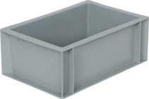 Ящик 300х200х120 сплошной, без ручек, гладкое дно, серый B-3211