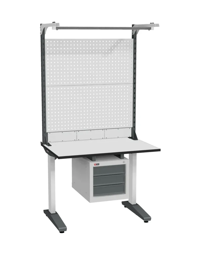 Стол монтажный ДиКом СР-100-01, ESD Thermopal, нерегулируемый, экран Э3, с подвесной тумбой купить в Мурманске