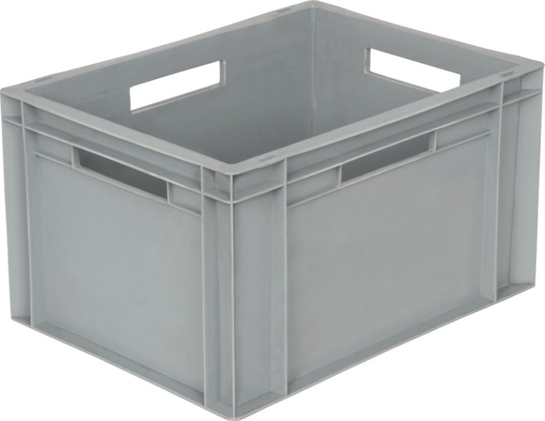 Ящик 400х300х230 сплошной,с ручками,гладкое дно, серый B-4322 купить в Мурманске Ящик 400х300х230 сплошной,с ручками,гладкое дно, серый B-4322 купить в Мурманске