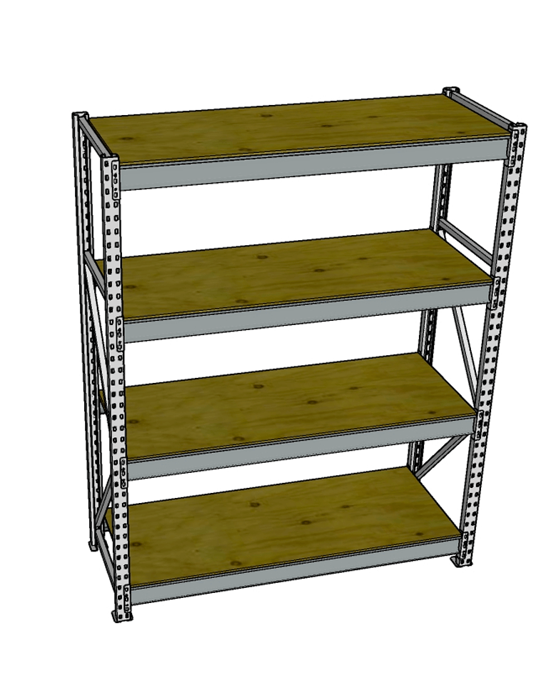 Стеллаж грузовой СГР 2500x1800x600 4 полки (фанера) купить в Мурманске Стеллаж грузовой СГР 2500x1800x600 4 полки (фанера) купить в Мурманске