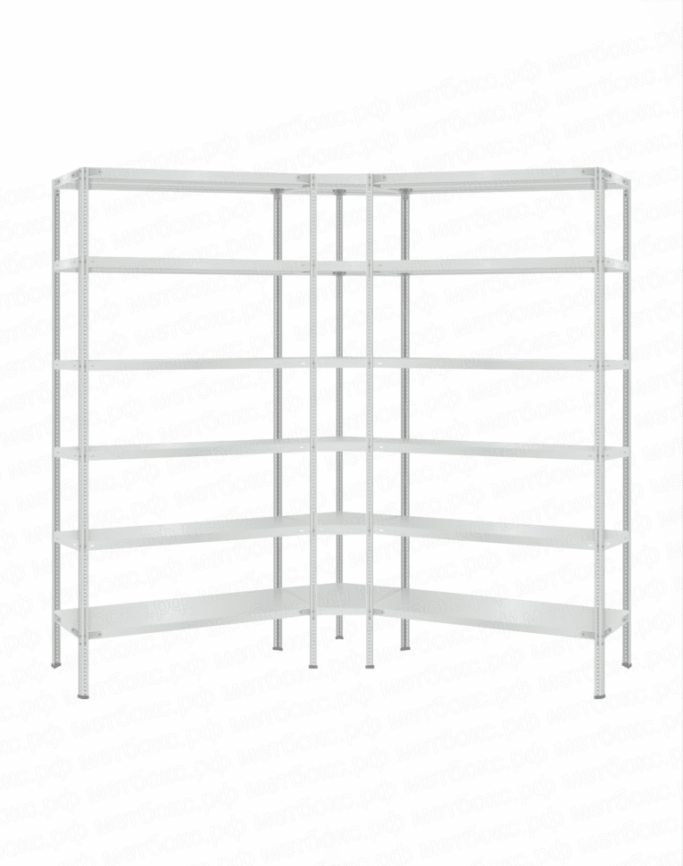 Стеллаж угловой 2000х1700х1700 (6 ярусов глубиной 500мм) купить в Мурманске Стеллаж угловой 2000х1700х1700 (6 ярусов глубиной 500мм) купить в Мурманске