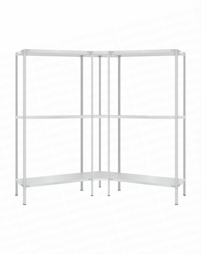 Стеллаж угловой 2000х1800х1800 (3 яруса глубиной 600мм) купить в Мурманске Стеллаж угловой 2000х1800х1800 (3 яруса глубиной 600мм) купить в Мурманске