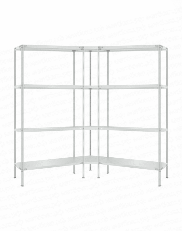 Стеллаж угловой 2000х1800х1800 (4 яруса глубиной 600мм) купить в Мурманске Стеллаж угловой 2000х1800х1800 (4 яруса глубиной 600мм) купить в Мурманске