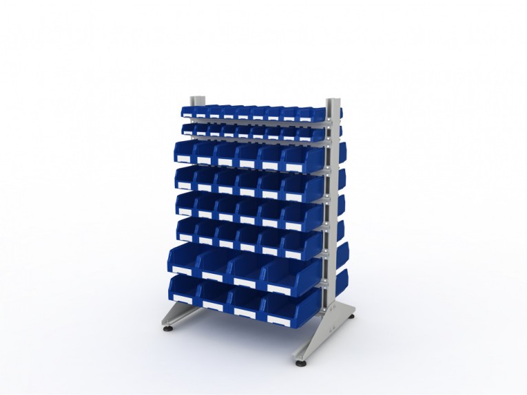 Стеллаж для пластиковых лотков SORTEX двухсторонний 1500x1000x800.06 купить в Мурманске Стеллаж для пластиковых лотков SORTEX двухсторонний 1500x1000x800.06 купить в Мурманске