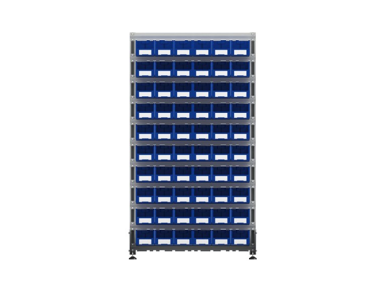 Стеллаж для пластиковых лотков SORTEX двухсторонний 1800x1000x800.02 купить в Мурманске Стеллаж для пластиковых лотков SORTEX двухсторонний 1800x1000x800.02 купить в Мурманске