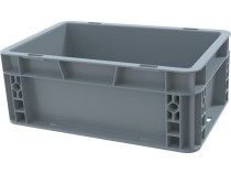 Ящик 300х200х120 сплошной, гладкое дно, цв. серый