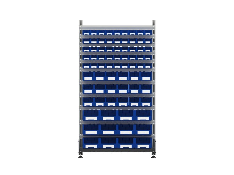 Стеллаж для пластиковых лотков SORTEX двухсторонний 1800x1000x800.06 купить в Мурманске Стеллаж для пластиковых лотков SORTEX двухсторонний 1800x1000x800.06 купить в Мурманске