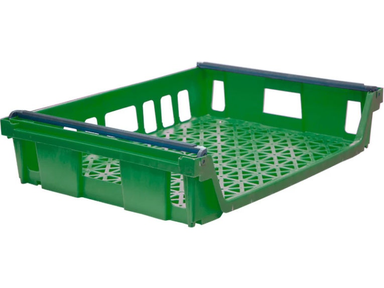 Ящик 744х557х167 со складываемыми ручками зелёный купить в Мурманске