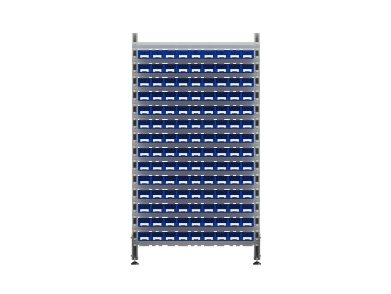 Стеллаж для пластиковых лотков SORTEX односторонний 1800x1000x450.01 купить в Мурманске Стеллаж для пластиковых лотков SORTEX односторонний 1800x1000x450.01 купить в Мурманске