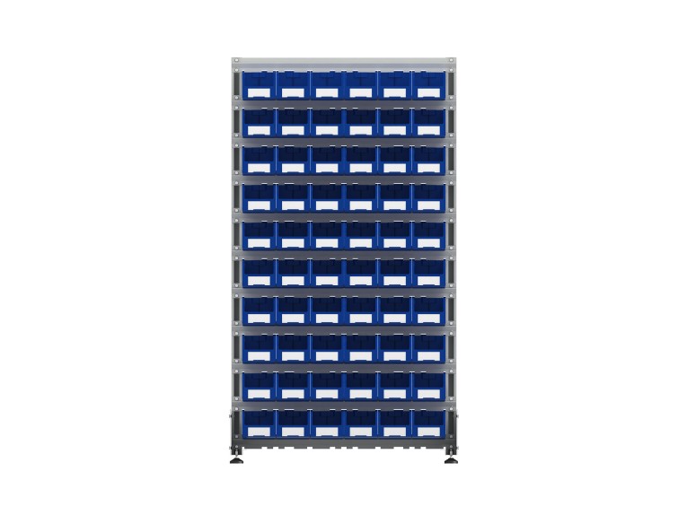 Стеллаж для пластиковых лотков SORTEX односторонний 1800x1000x450.02 купить в Мурманске Стеллаж для пластиковых лотков SORTEX односторонний 1800x1000x450.02 купить в Мурманске