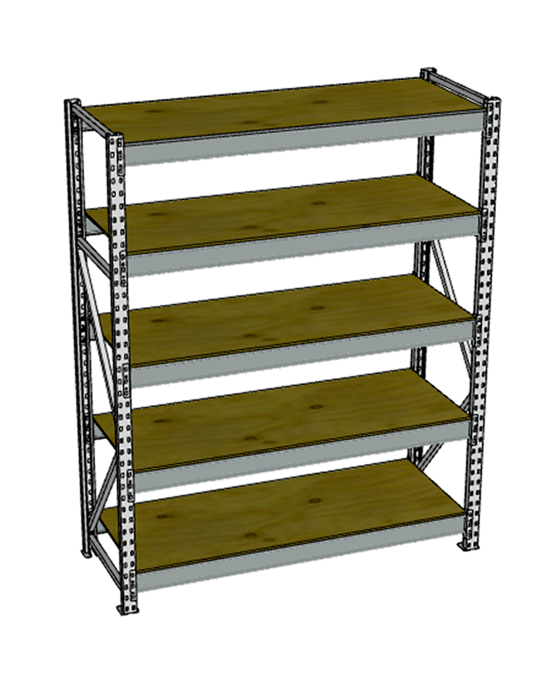 Стеллаж грузовой СГР 2500x1500x1000 5 полок (фанера) купить в Мурманске Стеллаж грузовой СГР 2500x1500x1000 5 полок (фанера) купить в Мурманске