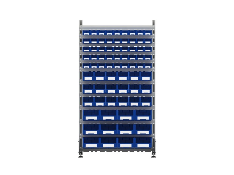 Стеллаж для пластиковых лотков SORTEX односторонний 1800x1000x450.06 купить в Мурманске Стеллаж для пластиковых лотков SORTEX односторонний 1800x1000x450.06 купить в Мурманске