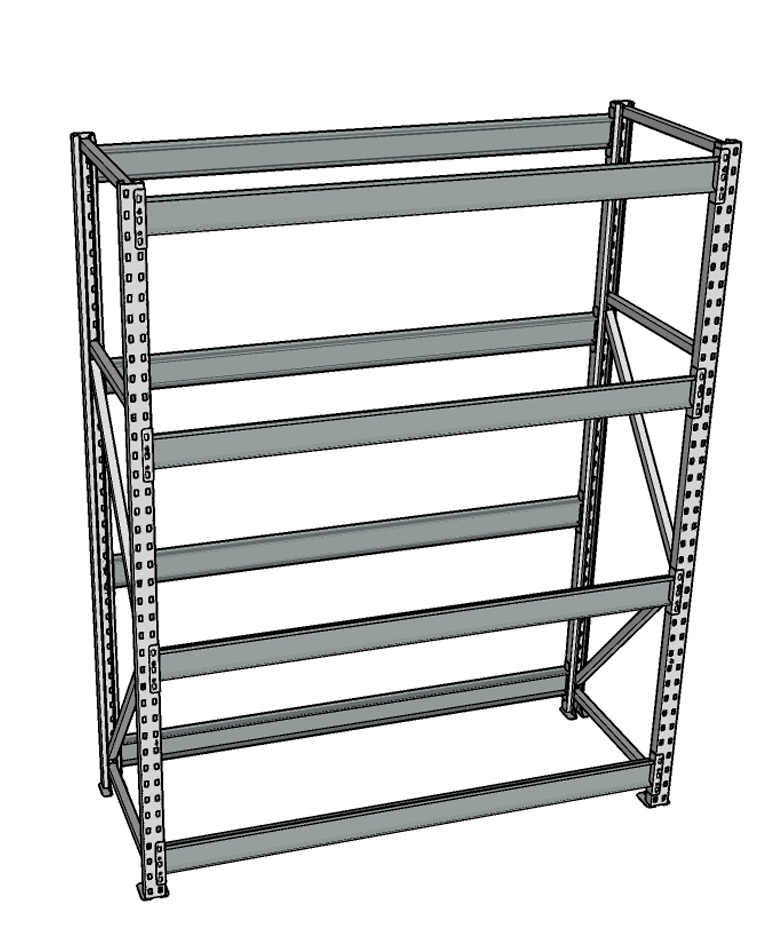 Стеллаж грузовой СГР 2500x2100x1000 4 полки (без настила) купить в Мурманске Стеллаж грузовой СГР 2500x2100x1000 4 полки (без настила) купить в Мурманске